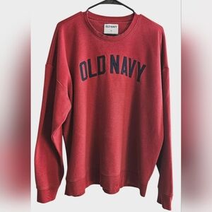 Old Navy Crewneck Sweatshirt, Vintage Casual Sweater, Maroon Jumper Size XL